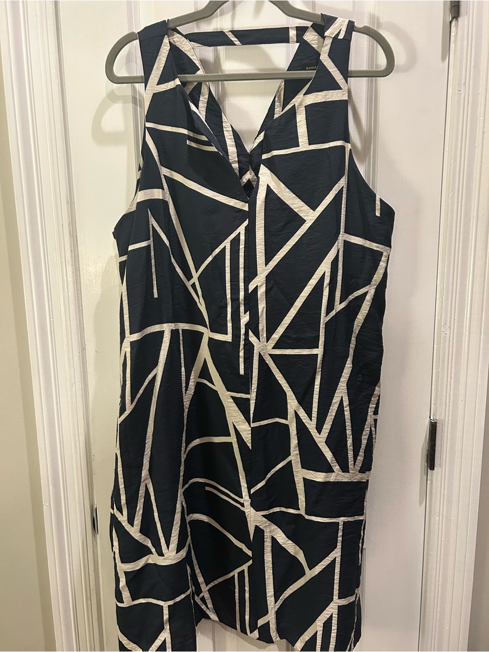 Banana Republic Black and White Geometric Midi Dress